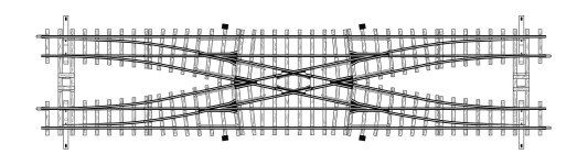 BEMO 4214000 - H0m - Doppelte Gleisverbindung, 12°